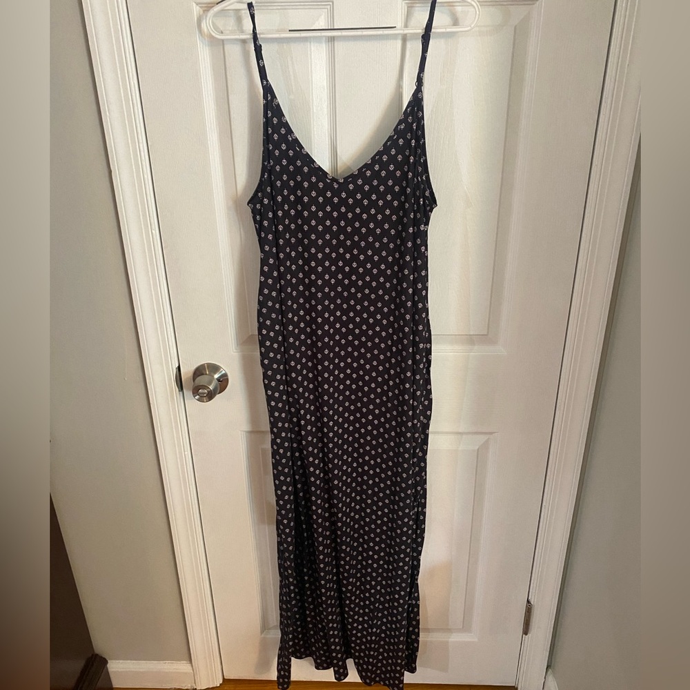 Blue spaghetti strap maxi dress